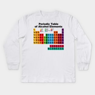 Periodic Table of Alcohol Elements Kids Long Sleeve T-Shirt